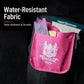 Light pink waist pouch with water-resistant textured fabric, logo panel and compartments.