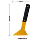 Car window tint squeegee showing long handle and wide yellow flat scraping edge