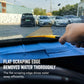 Car window tint squeegee with yellow flat scraping edge for removing water from tint