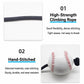 Baseball hitting trainer rope with stitched foam-sleeve baseball and reinforced cord end