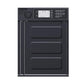 Solar chicken coop door with dark control panel and three rectangular door cutouts