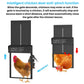 Chicken coop door anti-pinch gate with controller unit and open/close arrows