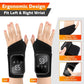 Black heated wrist massager showing left and right wear orientation with control screen