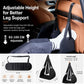 Adjustable-height rear seat footrest hammock with carry straps and padded platform
