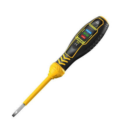 Yellow digital voltage tester pen with LCD screen and non-contact induction tip