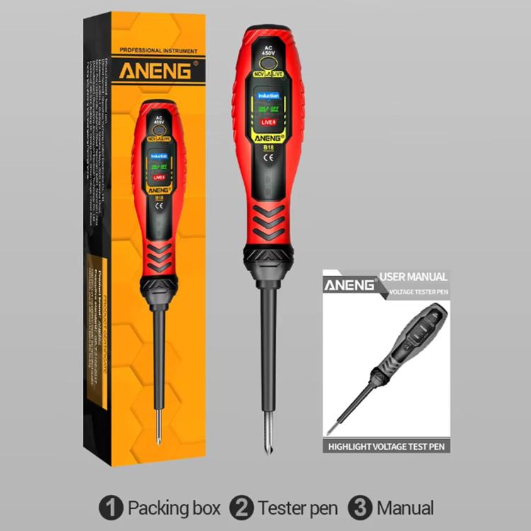 Digital smart voltage tester pen with built-in display and pointed probe tip