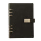 A5 6-hole magnetic buckle notebook, black cover with metal rings and clasp tab