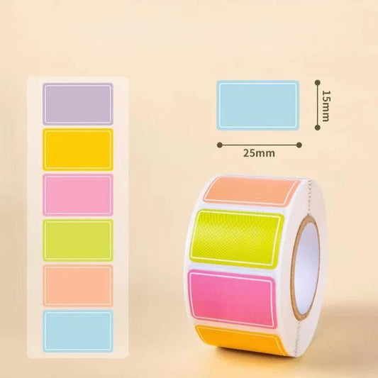 Writable waterproof rectangle sticky labels roll with pastel color label sheets