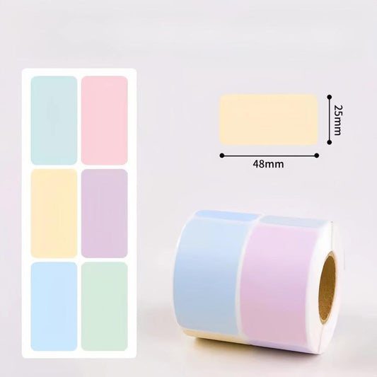 Writable waterproof rectangle sticky labels roll with macaron pastel pastel label colors