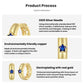Gold-tone hoop earrings with blue star enamel detail