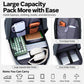REMOID slim backpack open view with inner divider and front zip pocket.