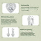 Sterling silver heart and bar moissanite earrings with round stone accents
