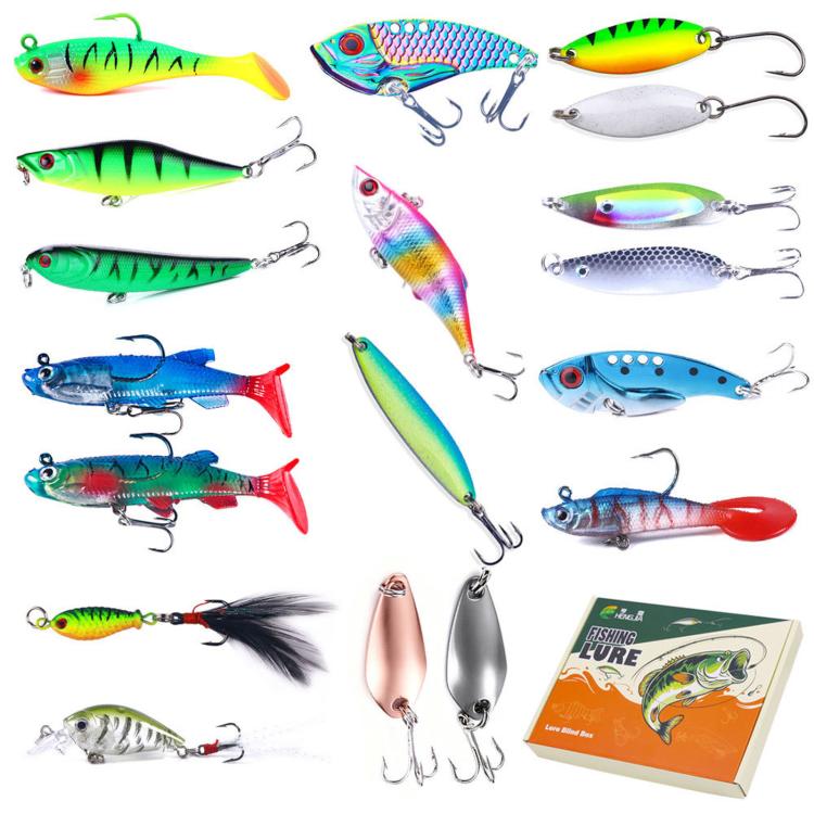 Colorful fishing lure set with multiple baits and lure blind box