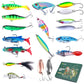 Colorful fishing lure set with multiple baits and green lure blind box