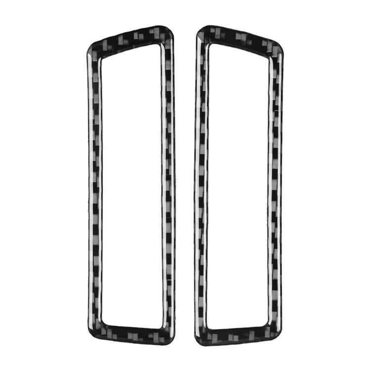 Dashboard air vent sticker set with black carbon-fiber style frames, two pieces