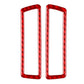 Dashboard air vent sticker set with red glowing frames, two pieces