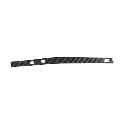 Decorative under-dashboard car sticker strip, carbon fiber black with mounting slots