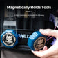 Close-up of blue magnetic tool holder on the chest bag pocket