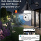 White bulb security camera on porch wall with siren light detail