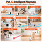White pet robot camera with visible play mode showing a red laser dot on floor