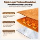 Triple-layer insulated lunch bag cutaway showing insulated layers for heat retention