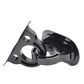 Black open-style paddle oar lock with mounting base and perforated holes