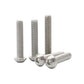 Stainless steel button head socket cap screws, grouped side view