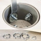 Stainless split lock washers securing bolts, shown in mounted position
