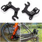 Bicycle disc brake adapter bracket set, black metal plates with screws and bolt holes