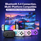 Bluetooth mini wireless gamepads in black, white, teal, and purple