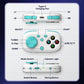 Diagram of white Bluetooth mini controller layout with Type-C charging port