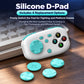 White Bluetooth mini controller with silicone D-pad and colored thumb buttons