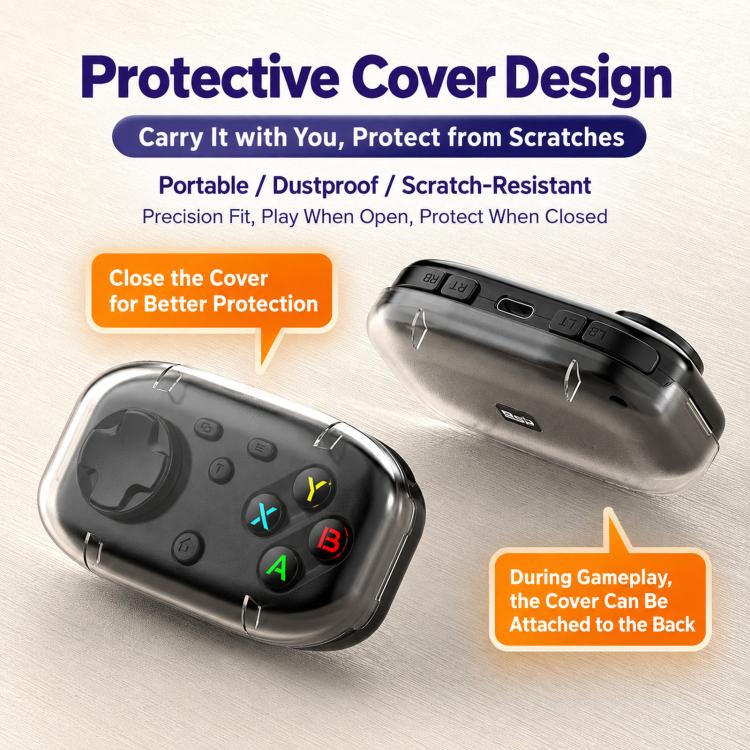 Mini Bluetooth controller with protective snap-on cover and colored face buttons