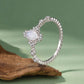 S925 sterling silver moonstone ring shown from side, with oval moonstone and cutout halo stones