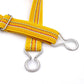 Yellow braided elastic children’s belt with striped weave and silver clasp hardware