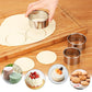 Set of stainless steel round dumpling wrapper molds for cutting dough circles