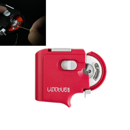 Red electric knotting device with circular hook head and short handle
