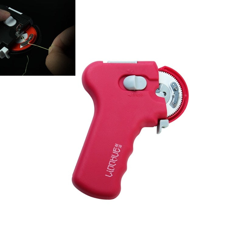 Red electric knotting device with circular hook head and long handle