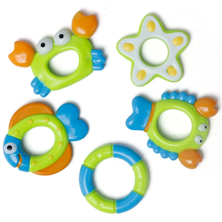 Green and blue octopus ring thrower set with star-shaped splash ring