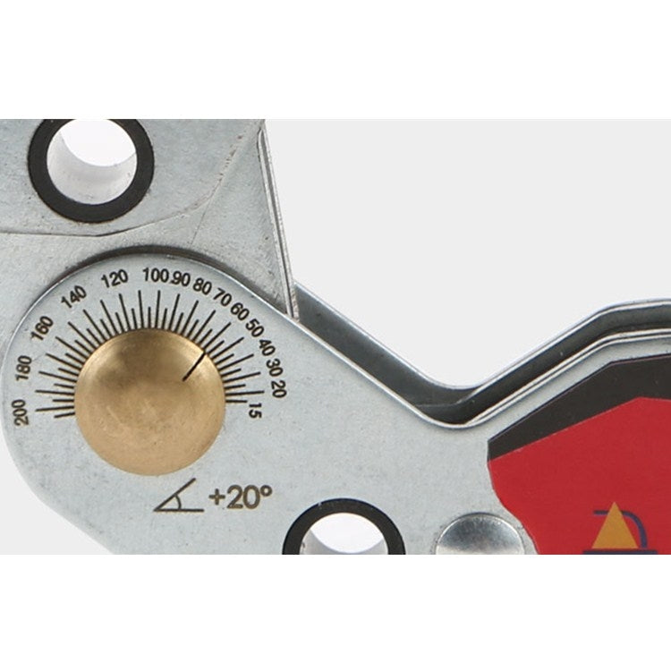 Magnetic welding locator fixture angle scale dial with +20° marking