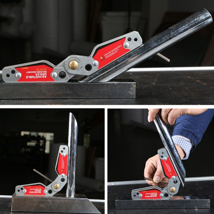 Adjustable magnetic welding locator fixture on metal plate with hex wrench alignment