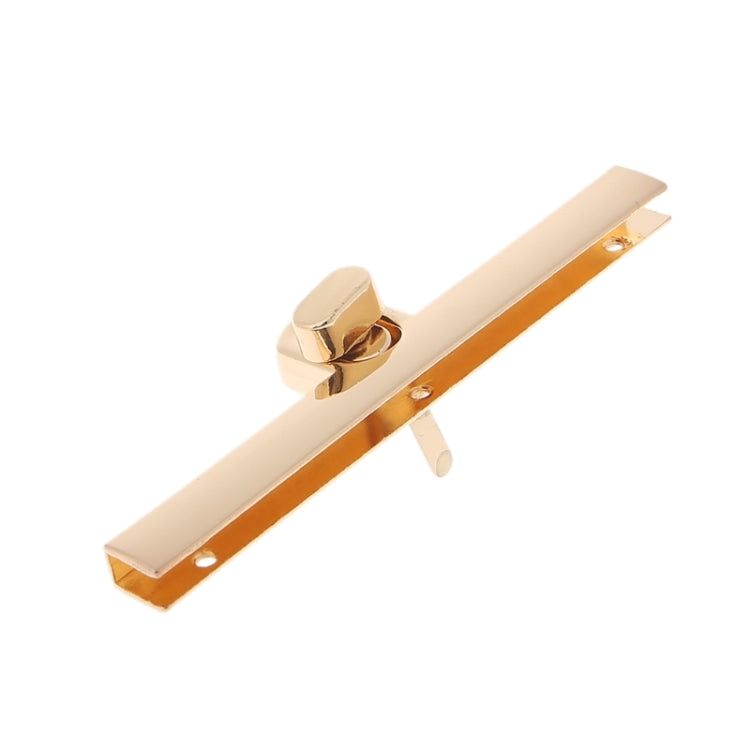 Gold-tone mortise lock hardware with lever latch and side mounting holes