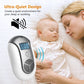 Ultrasonic pest repeller with LCD display and speaker grille, shown in room setting