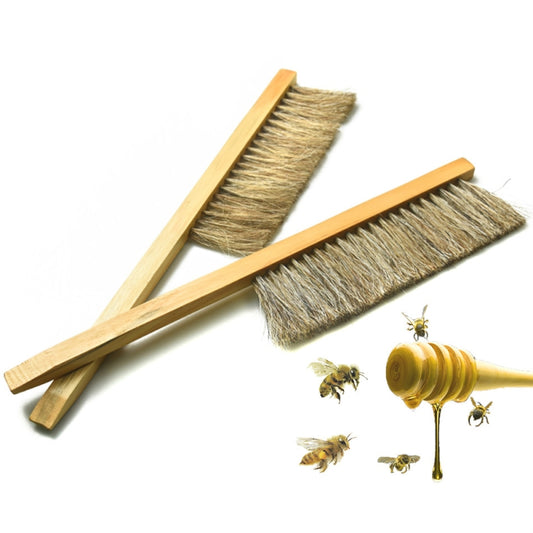 Double-row wooden brush with stiff bristle sweep head
