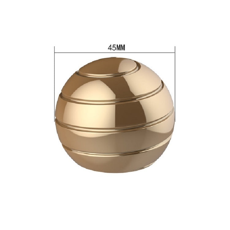 Rotating tabletop ball gyroscope toy, gold, 45 mm diameter