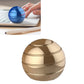 Rotating tabletop ball gyroscope toy, gold and small blue ball designs