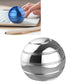 Rotating tabletop ball gyroscope toy, silver and small blue ball designs