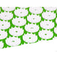 Close-up green acupuncture pad with white circular acupoint disks