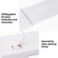 White sliding divider tracks with retraction gears and secured clips.