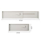 Drawer divider size diagram: 47cm wide, 27cm length and 9cm height in white/grey.